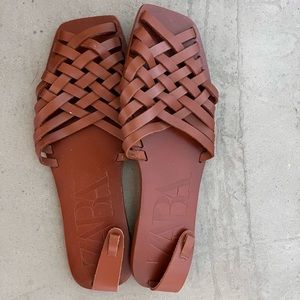 Basketweave Brown Sandals